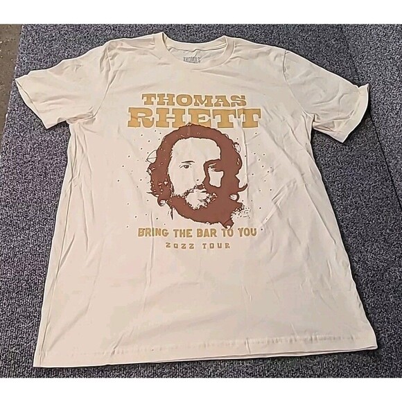 Thomas Rhett Women's Large Beige Short Sleeve Tee Band Concert Tour Top 2022 - Picture 1 of 5